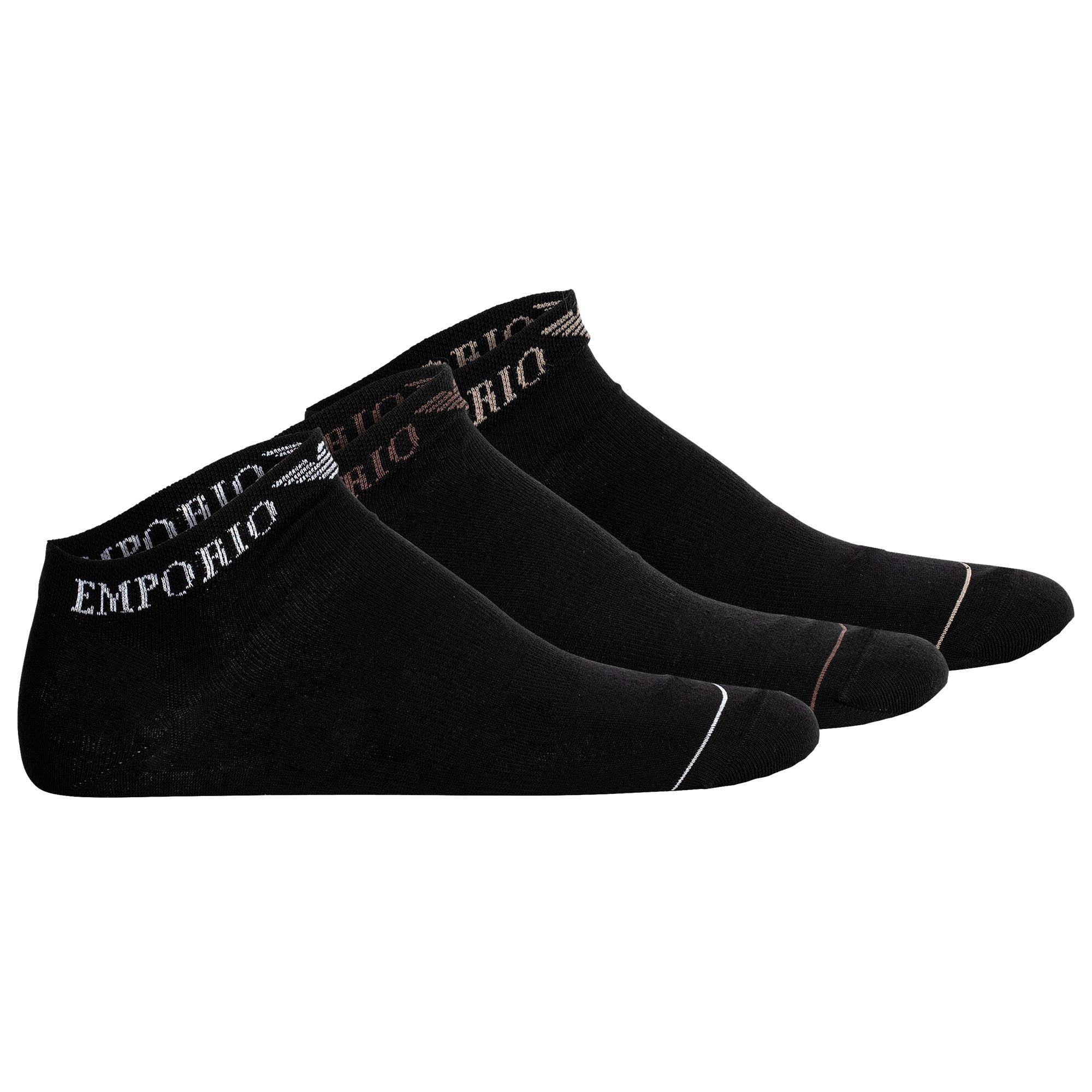 EMPORIO ARMANI Extended Logo 3er Pack Sneaker Socken  