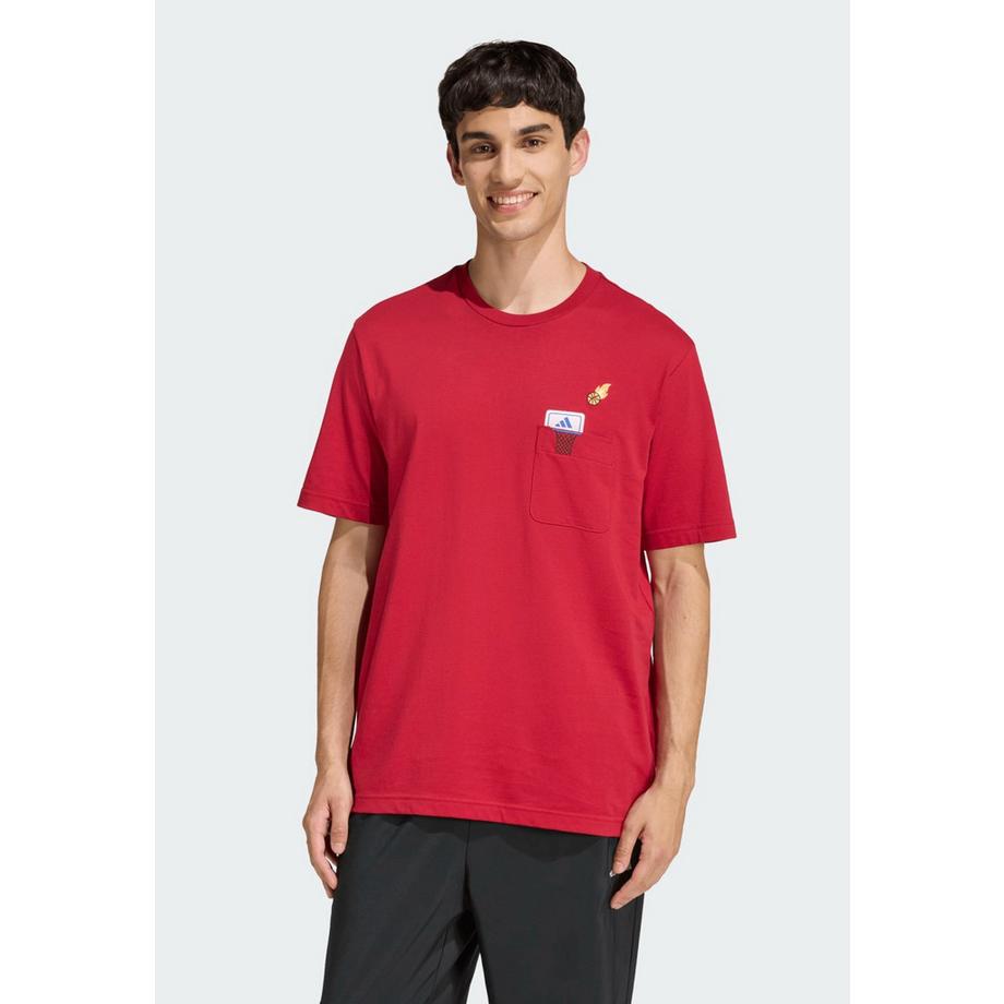 adidas Mini Embroidery Basketball Graphic T-Shirt  