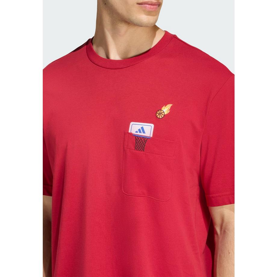 adidas Mini Embroidery Basketball Graphic T-Shirt  