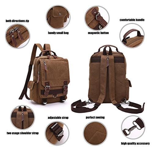 Only-bags.store Vintage Rucksack Rucksack Leinwand Tasche Bote Tasche für Arbeit und Schule  