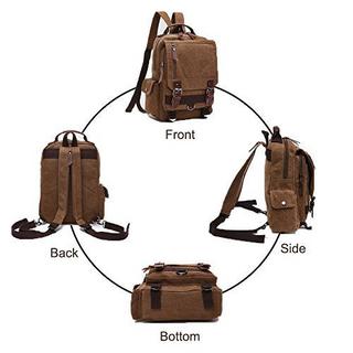 Only-bags.store Vintage Rucksack Rucksack Leinwand Tasche Bote Tasche für Arbeit und Schule  