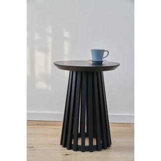 mutoni Table d'appoint Lorvu Heveaholz noir rond années 40  