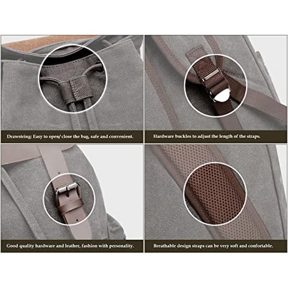 Only-bags.store  Sac à dos en toile Vintage, sac de jour décontracté, sac à dos de voyage pour ordinateur portable, sac d'école universitaire, randonnée en plein air, Camping 