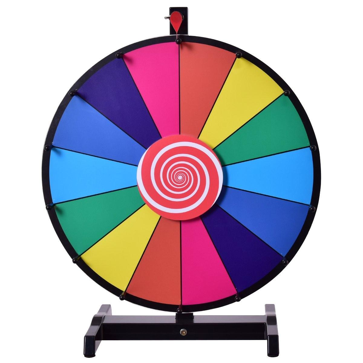 Northio  Giocattolo Ruota della fortuna da 18" con gomma e pennarello Giochi per giochi della lotteria φ48 cm 