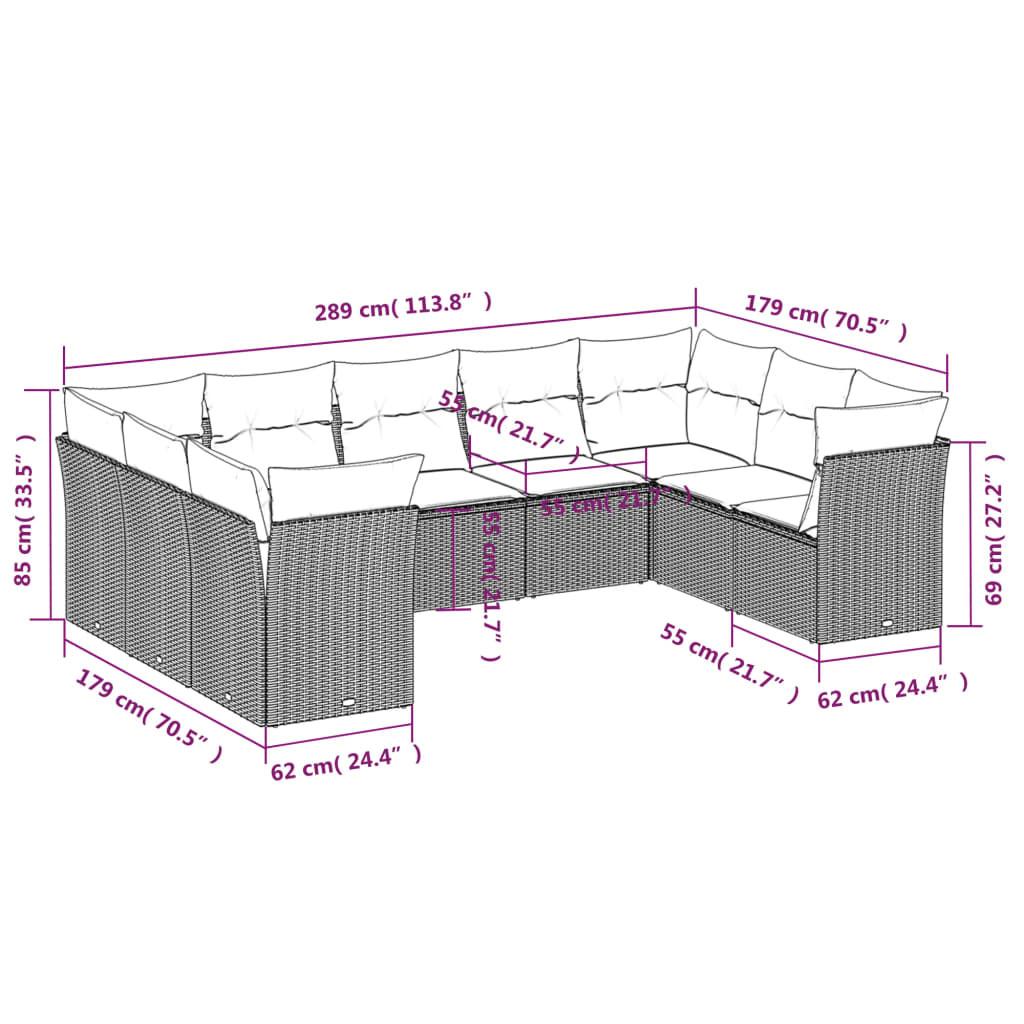 VidaXL Ensemble de canapés de jardin rotin synthétique  