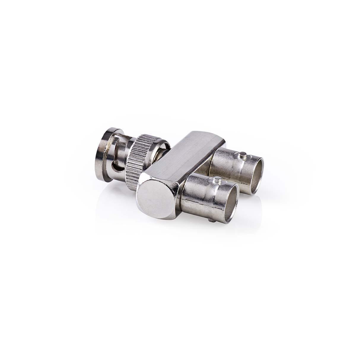 Nedis  Adaptateur BNC | BNC Male | 2x BNC Female | Nickel Plated | 50 Ohm | Splitter | Metal | Silver | 10 pcs. | Sac en plastique 