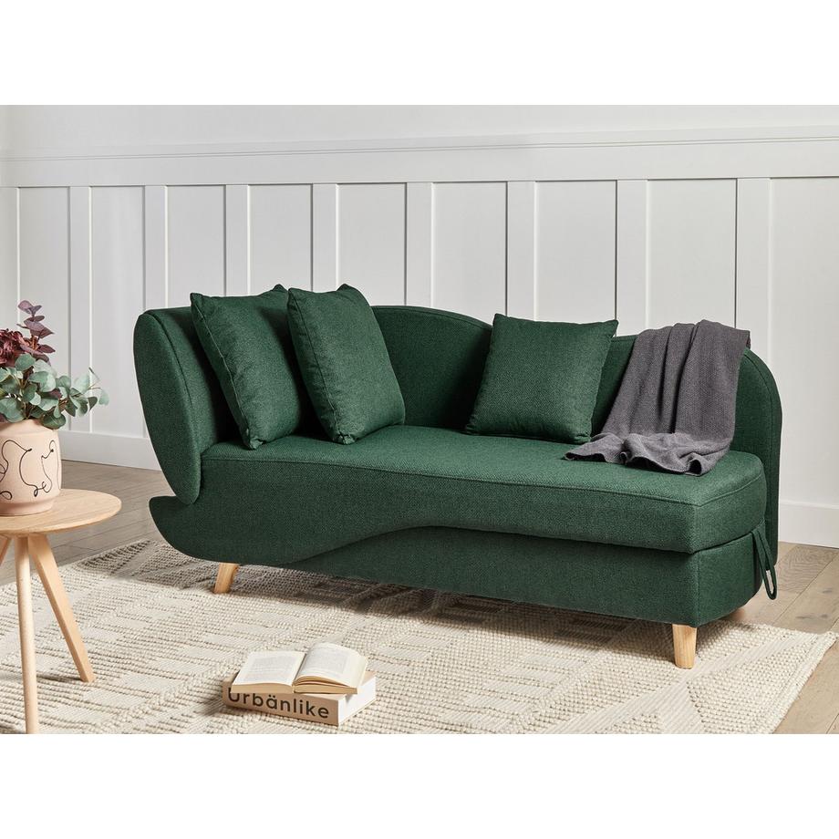 Beliani Linksseitige Chaiselongue aus Kunstleinen  MERI  