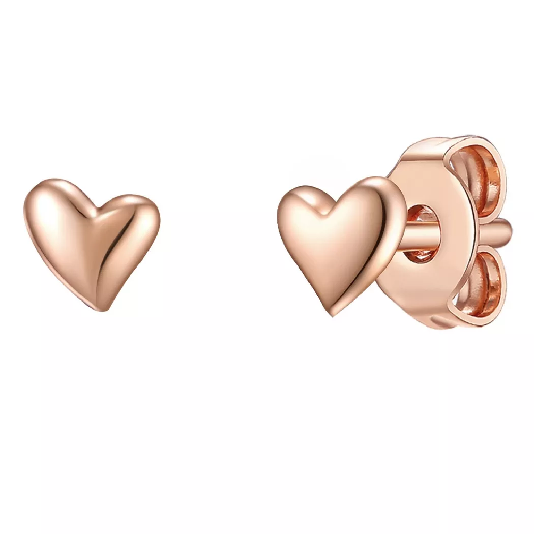 Glanzstücke München - Femme Puces d'oreilles en argent Coeur, 4mm, Rose Gold