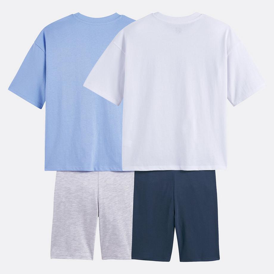 La Redoute Collections  Doppelpack Oversize-Pyjashorts mit Aufschrift 