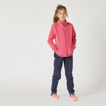 Survêtement enfant molleton - Warmy zip Basique marine rose