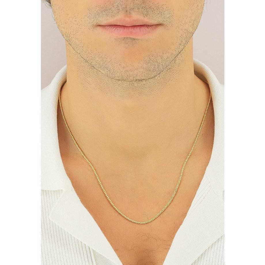 MUAU Schmuck  Collier double forçat or jaune 750, 1.9mm, 55cm 