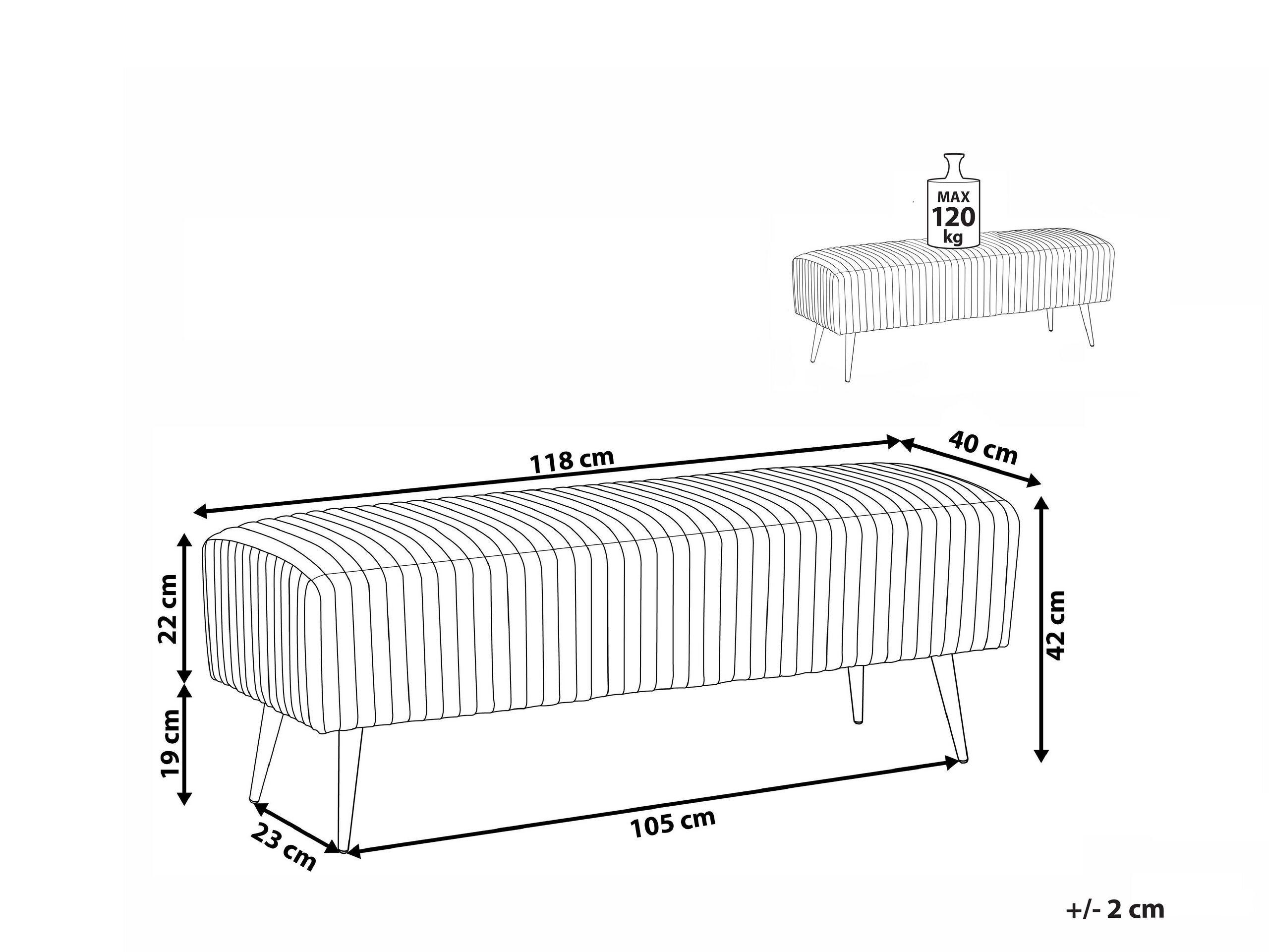 Beliani Banc en Velours Glamour PATERSON  