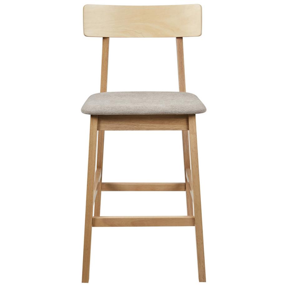 Beliani Lot de 2 chaises de bar en Bois d'hévéa  ISANTI  