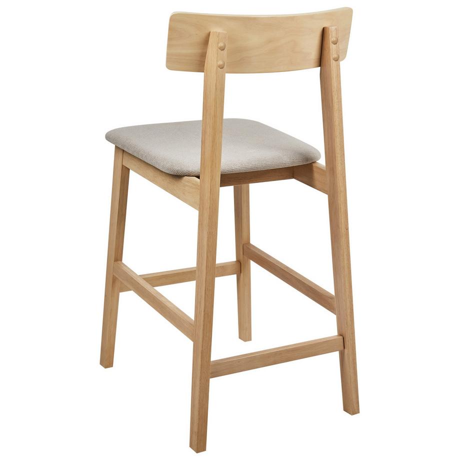 Beliani Lot de 2 chaises de bar en Bois d'hévéa  ISANTI  