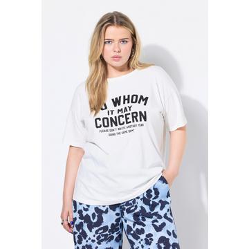 T-Shirt, oversized, Schrift mit Glitzersteinchen