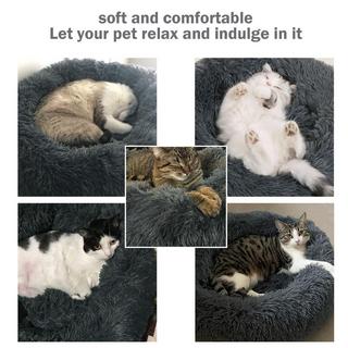 Alopini  Katzenbett Hundebett Flauschig Rund - Donut Kuscheliges Katzenkissen Katzenkorb Waschbar 