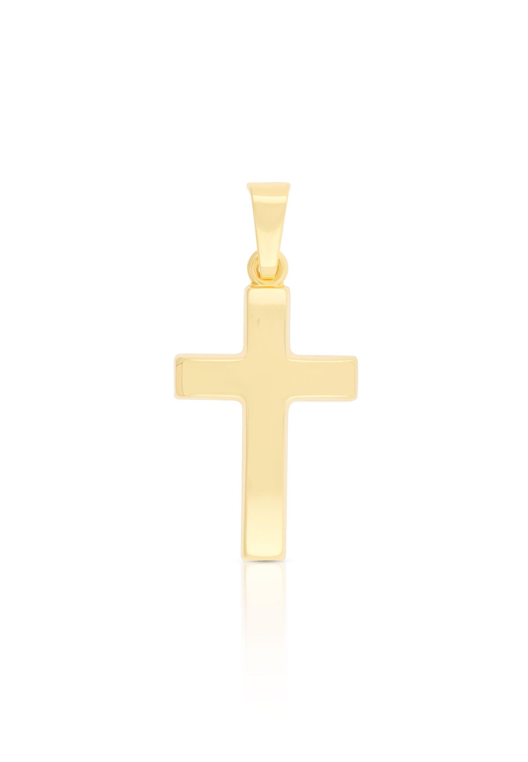 MUAU Schmuck  Pendentif croix de poutre en or jaune 750, 25x12mm 