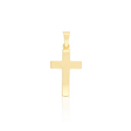 MUAU Schmuck  Pendentif croix de poutre en or jaune 750, 25x12mm 