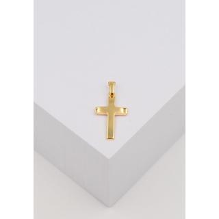 MUAU Schmuck  Pendentif croix de poutre en or jaune 750, 25x12mm 