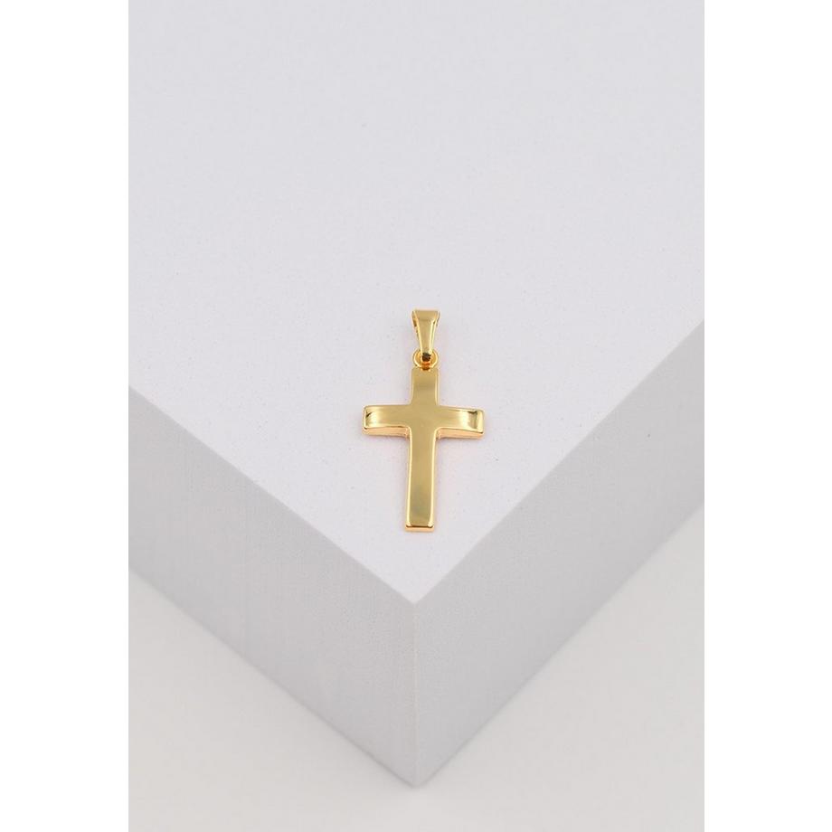 MUAU Schmuck  Anhänger Balken-Kreuz Gelbgold 750, 25x12mm 