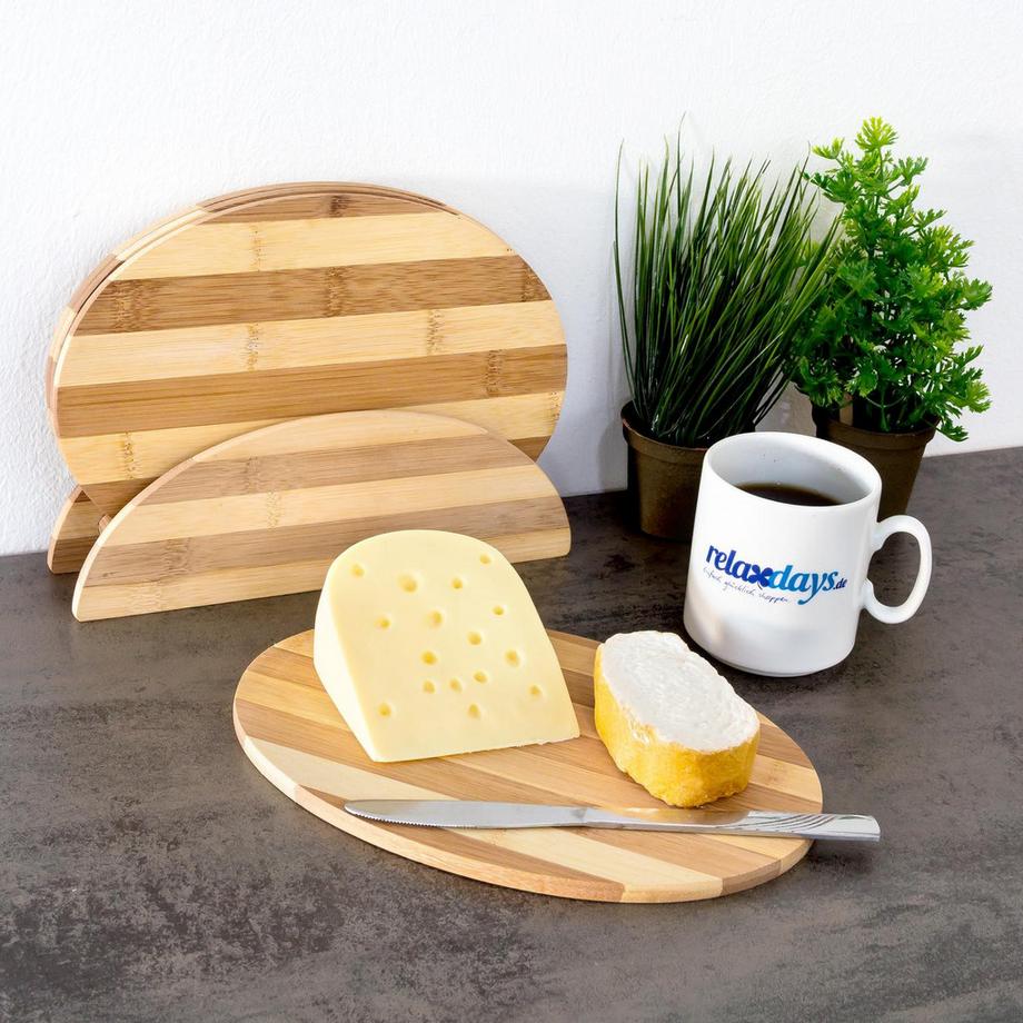 B2X Planche à petit-déjeuner en bambou rayé  