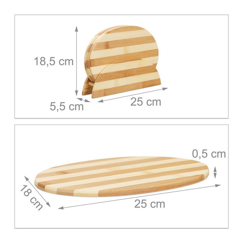 B2X Planche à petit-déjeuner en bambou rayé  