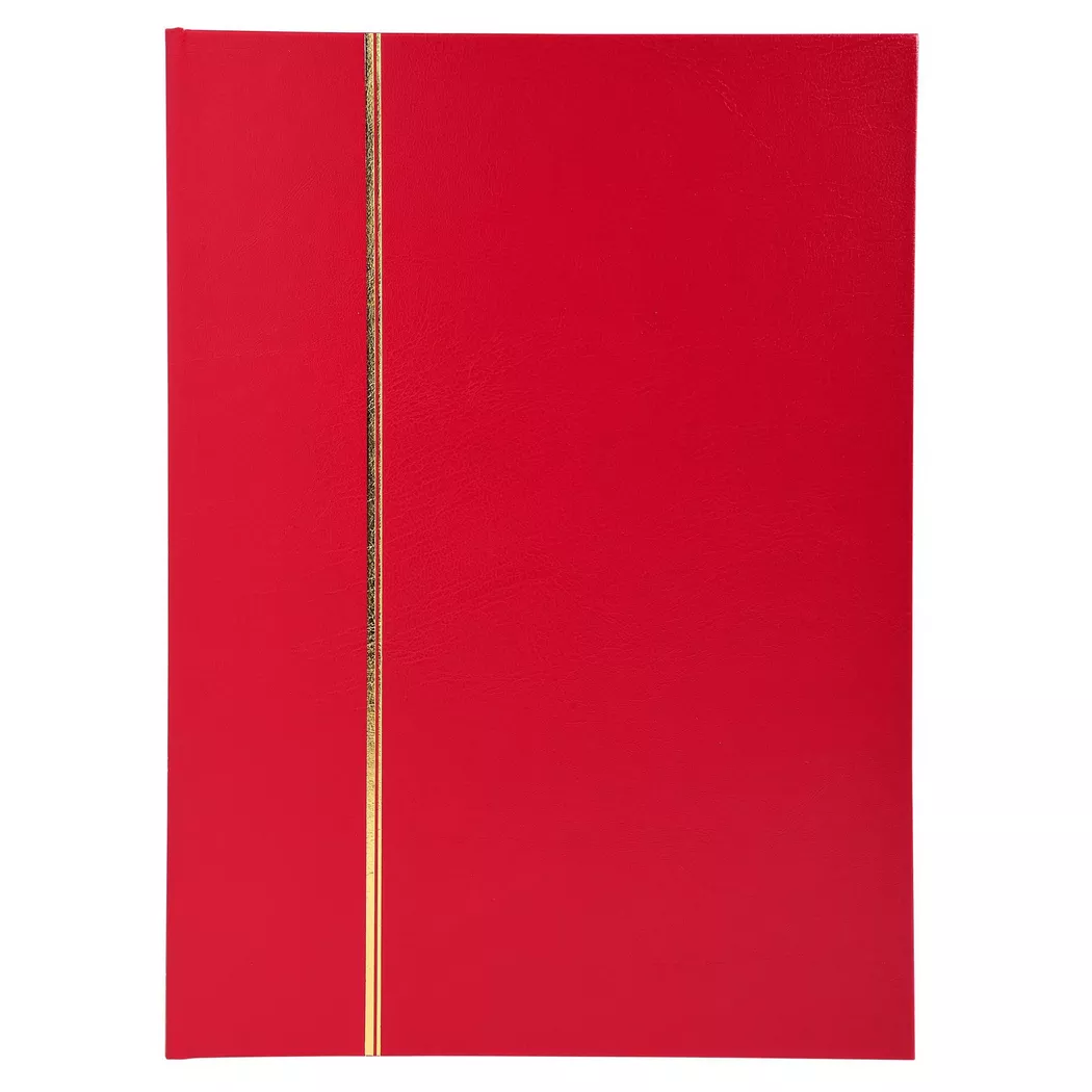 Exacompta - Briefmarken Einsteckalbum aus Halbleder, 32 Seiten, 16,5x22,5cm, One Size, Rot