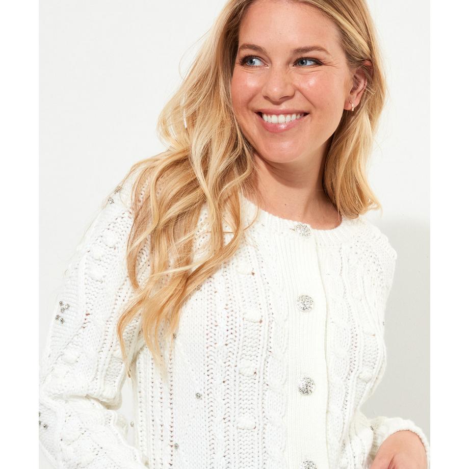 Joe Browns Cardigan in Maglia a Treccia Diamanté  