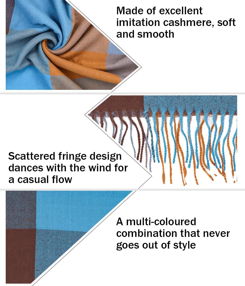 Only-bags.store Plaid Poncho Weicher Hochwertiger Winter Strickschal mit Quasten  