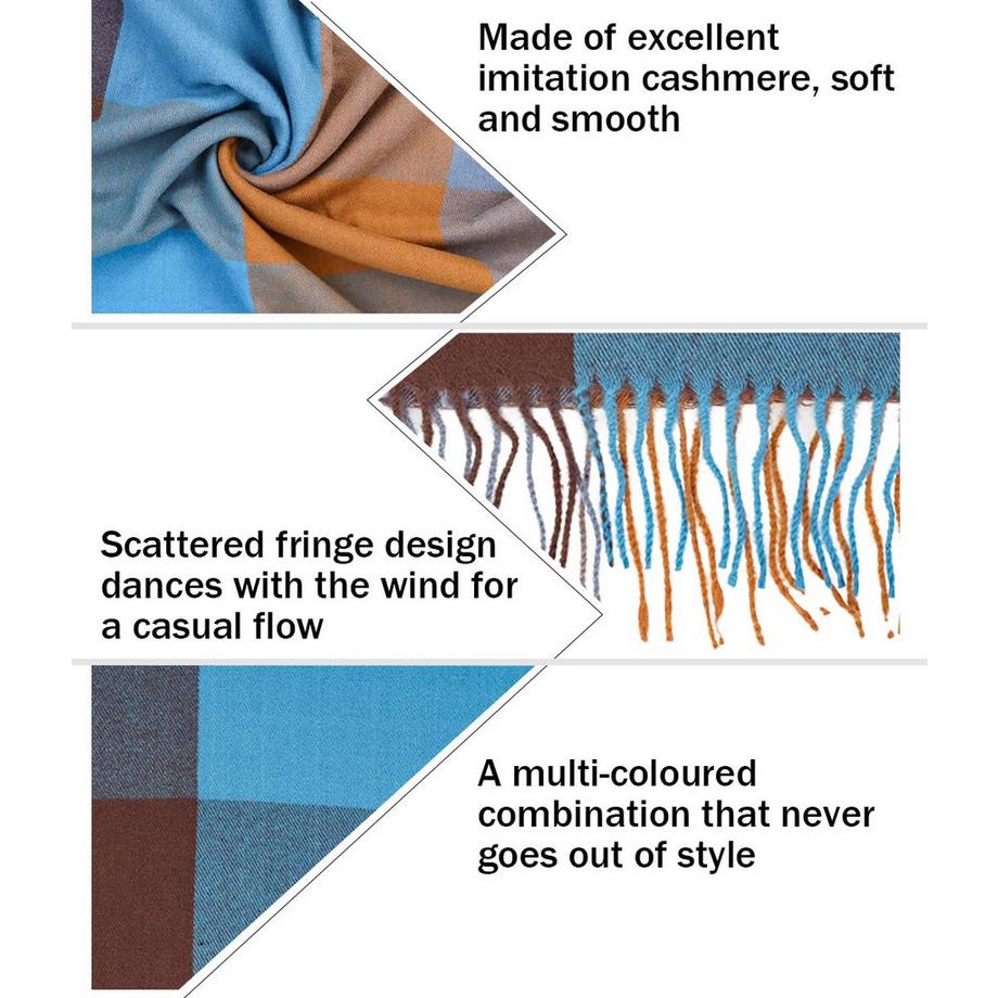 Only-bags.store Plaid Poncho Weicher Hochwertiger Winter Strickschal mit Quasten  