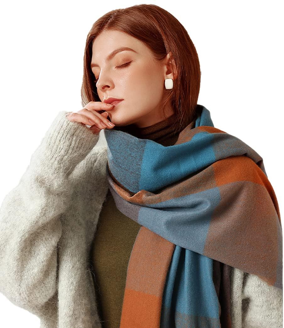 Only-bags.store Plaid Poncho Weicher Hochwertiger Winter Strickschal mit Quasten  