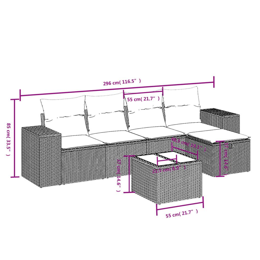 VidaXL set divano da giardino Polirattan  