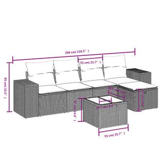 VidaXL set divano da giardino Polirattan  