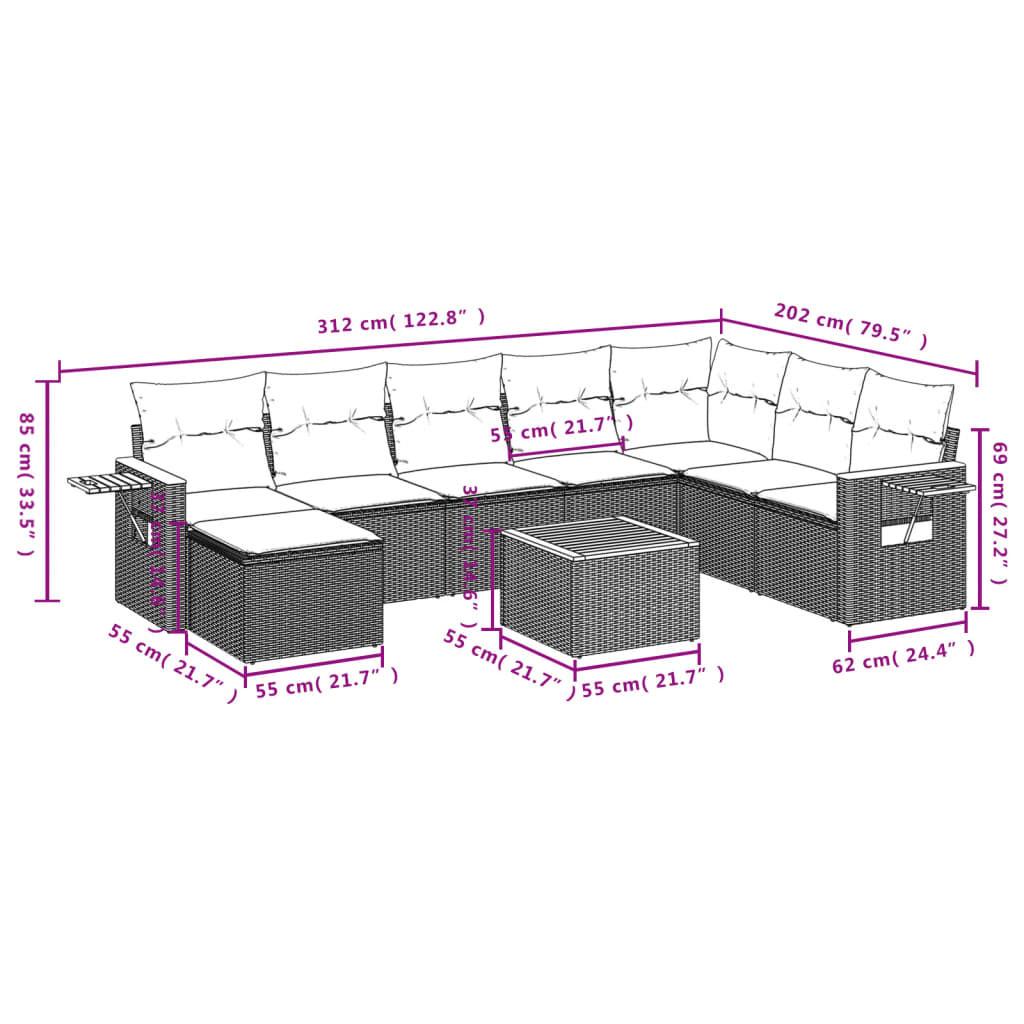 VidaXL set divano da giardino Polirattan  