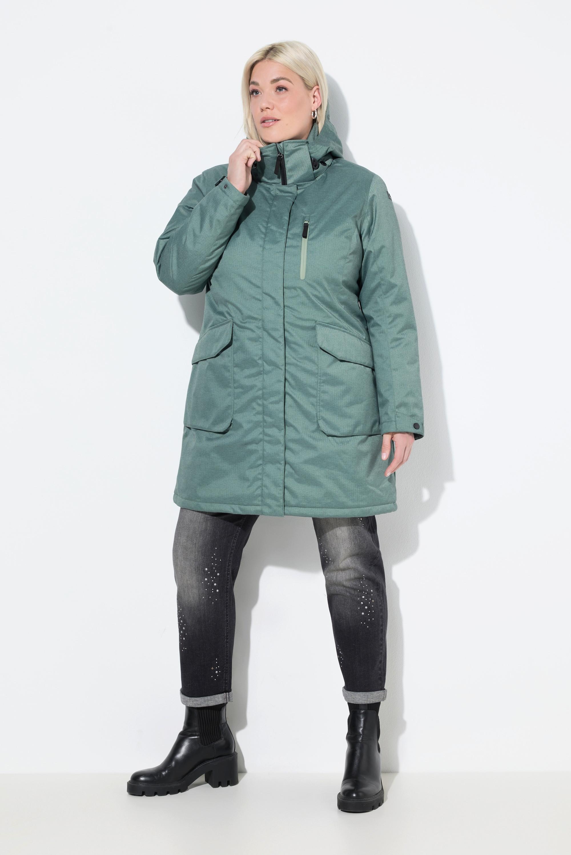 Ulla Popken Parka Outdoor Cappuccio Linea A Imbottito  
