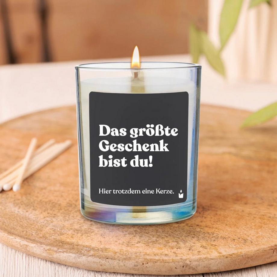 CandleHand Bougie parfumée Rainbow Woody Das größte Geschenk bist du! Hier trotzdem eine Kerze.  