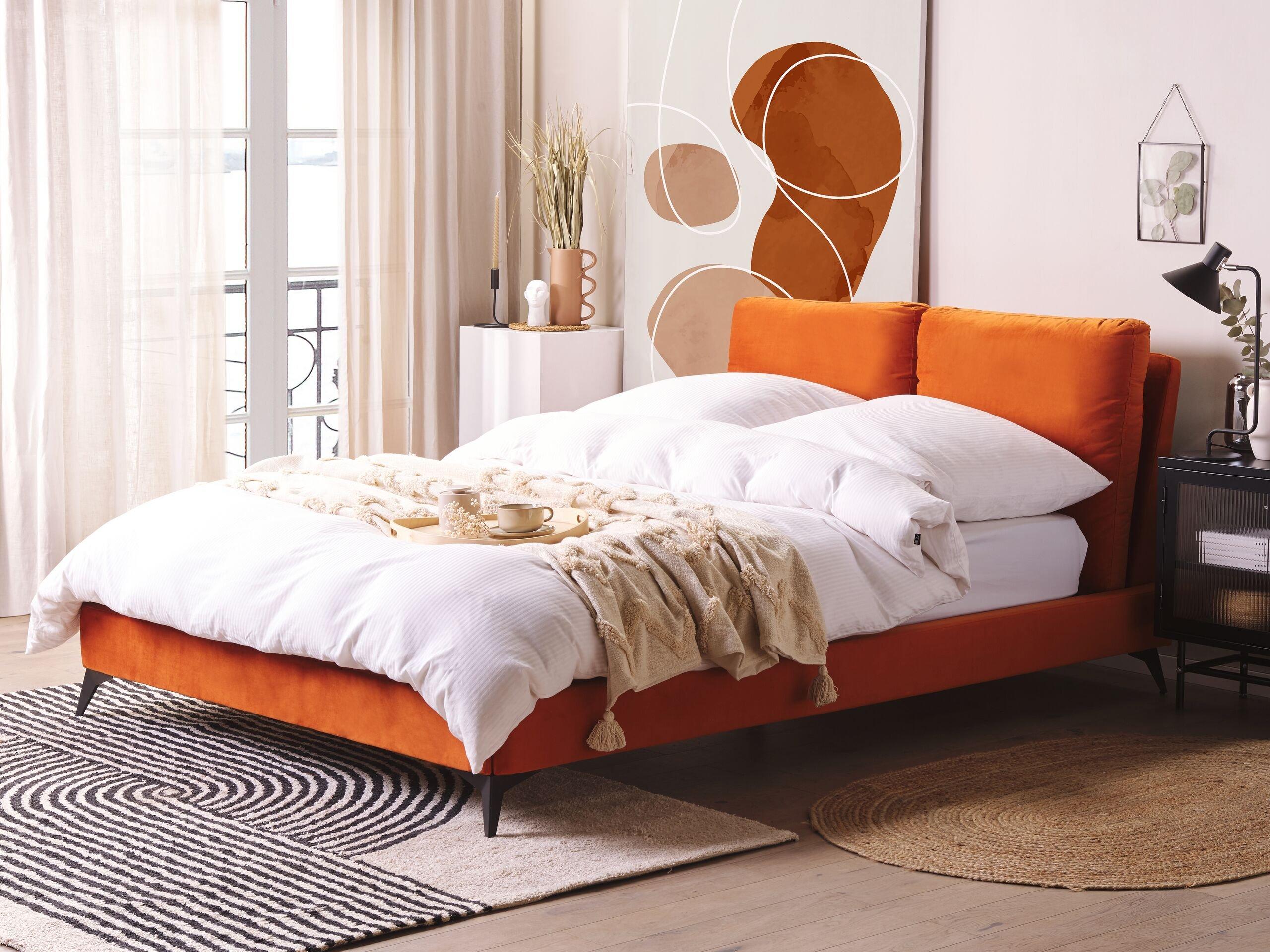 Beliani Bett mit Lattenrost aus Samtstoff Modern MELLE  