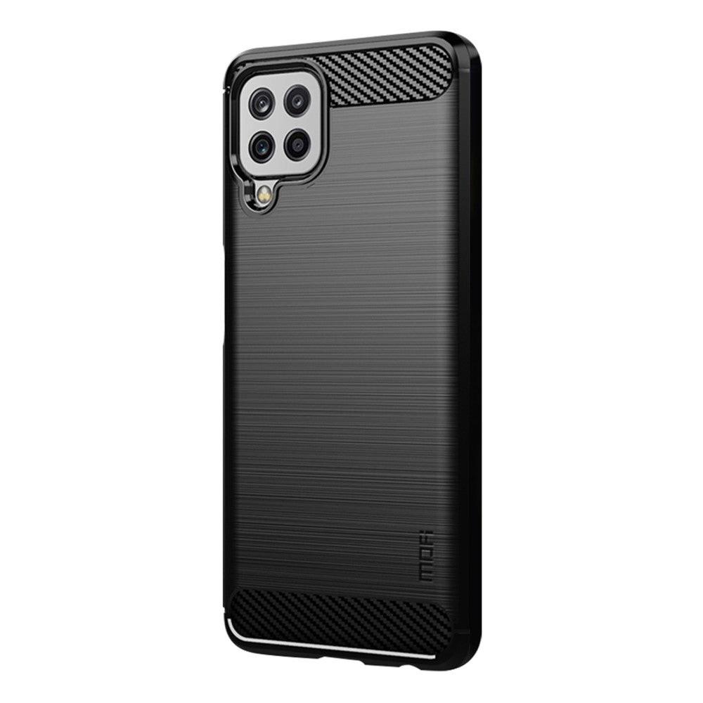 Cover-Discount  Galaxy A22 4G - Custodia Metallo Carbon Look 