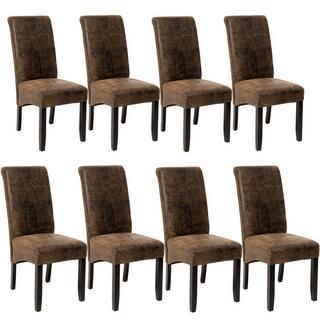 Tectake Lot de 8 chaises aspect cuir  