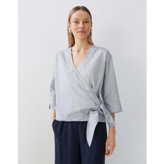 someday  Chemisier portefeuille Zayali Chambray coupe droite 