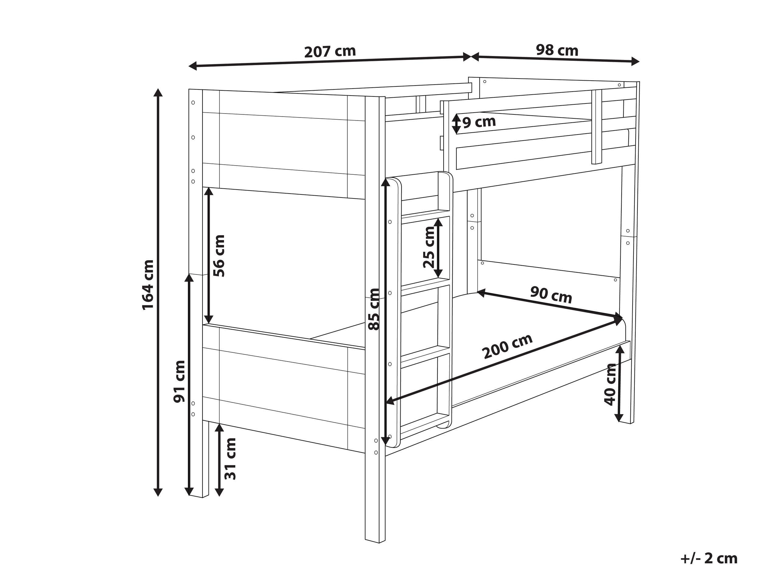 Beliani Letto a castello en Legno di caucciù Scandinavo MAULDE  