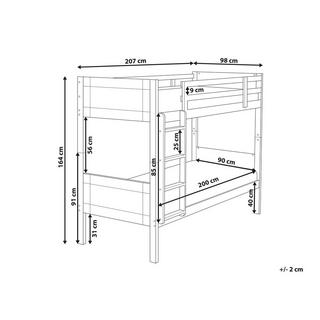 Beliani Lit superposé en Bois d'hévéa Scandinave MAULDE  