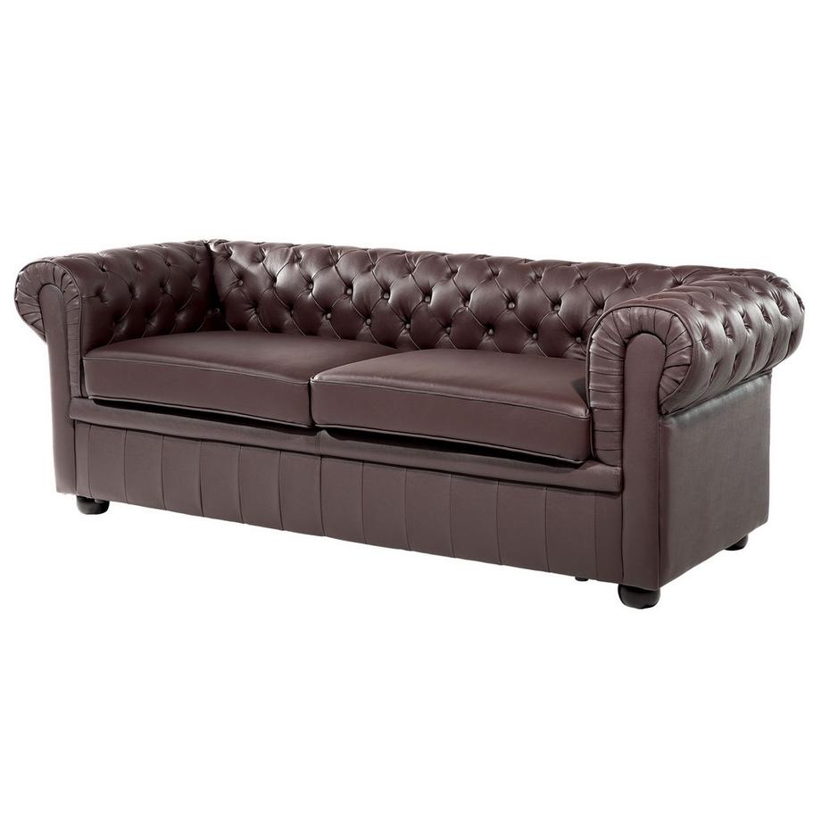 Beliani Wohnzimmer Set aus Echtleder  CHESTERFIELD  
