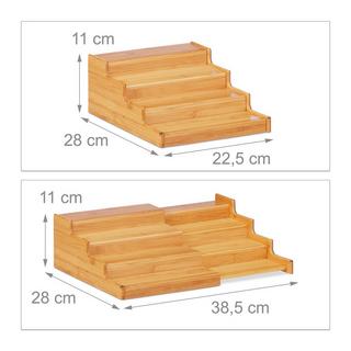 Northix Étagère à épices extensible en bambou à 4 niveaux  