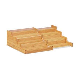 Northix Étagère à épices extensible en bambou à 4 niveaux  