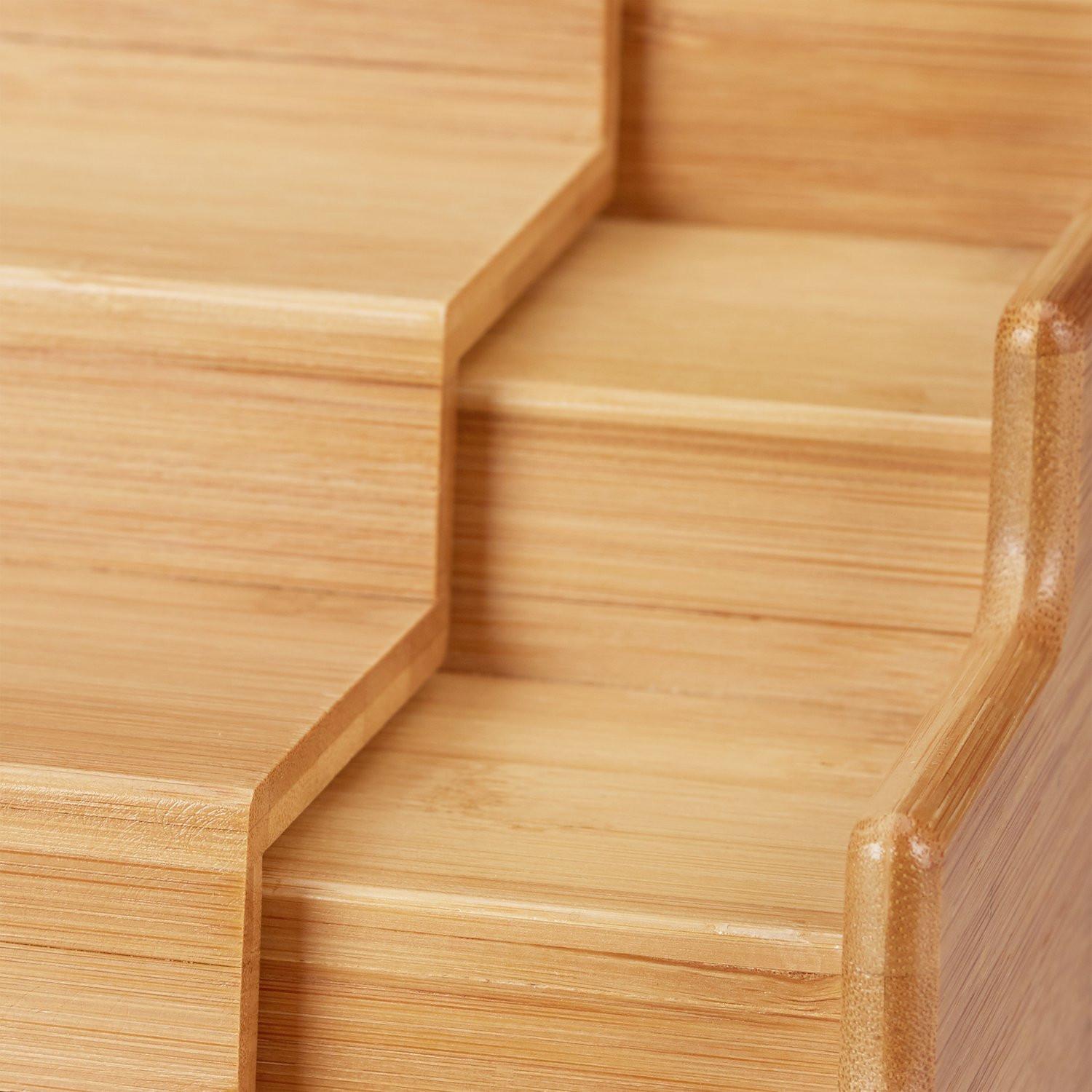 Northix Étagère à épices extensible en bambou à 4 niveaux  