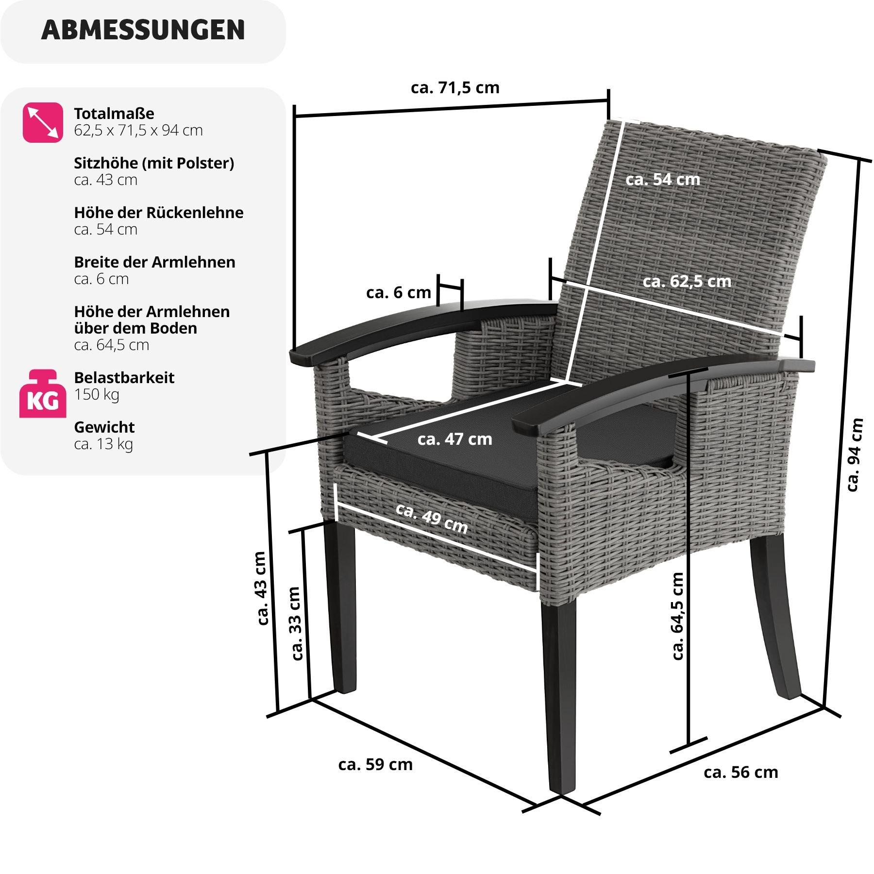 Tectake Chaise en rotin Rosarno  