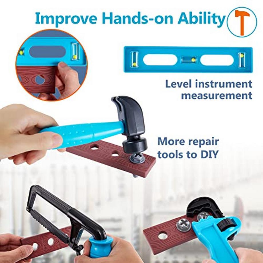Activity-board  Kinderwerkzeug Set, Werkzeugkoffer Kinder, inkl. Bohrmaschine, Schrauber Spielzeug und Werkzeug 