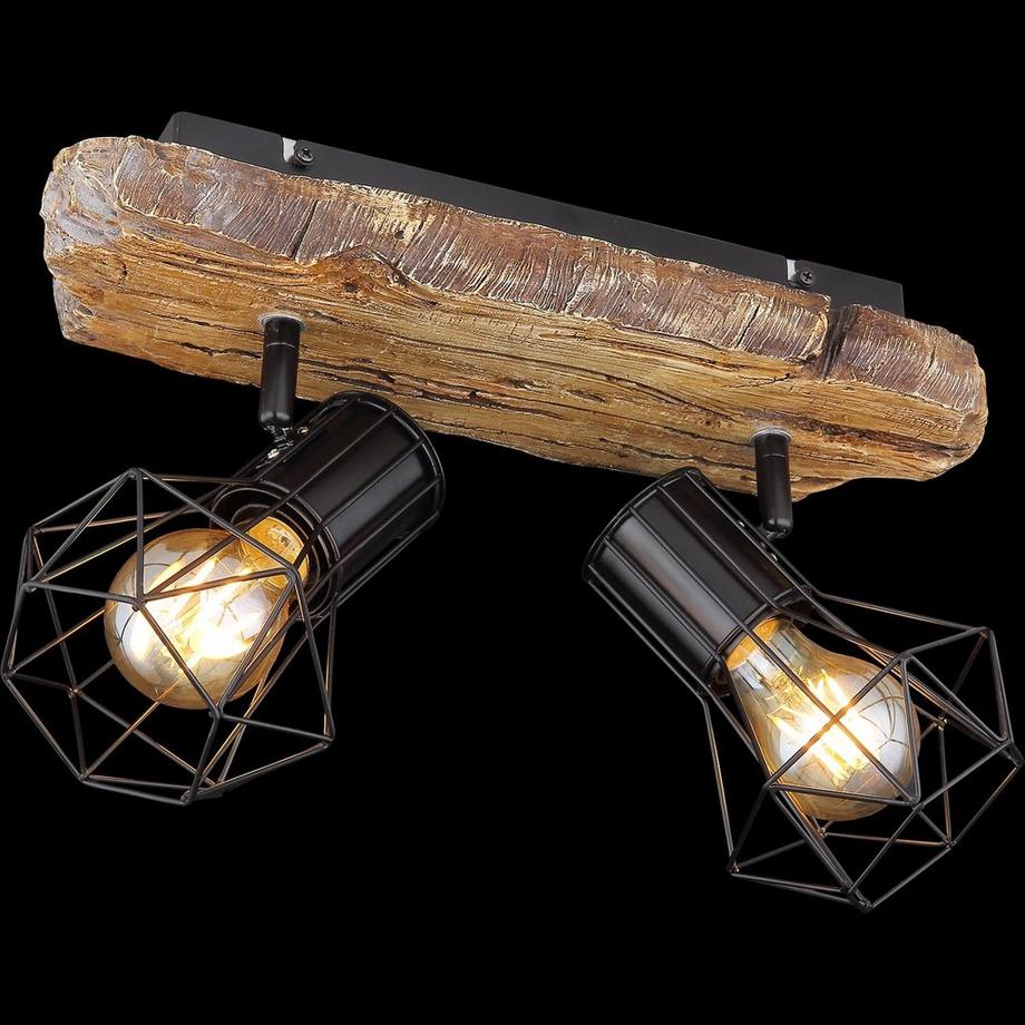 mutoni Spot Priska métal noir 2xE27  