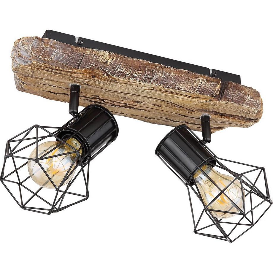 mutoni Spot Priska métal noir 2xE27  